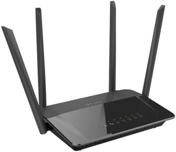 D-Link AC1200 High-Power Wi-Fi Router, Dual Band, Wireless speeds up to 300Mbps (2.4GHz) + 867Mbps (5GHz), WiFi Coverage, 4 High-Power External Antennas (DIR-822)
