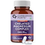 Carbamide Forte Chelated Magnesium Glycinate Citrate Supplement | Magnesium Supplement Supports Bones Muscles & Nerves 1382.91mg Per Serving - 120 Veg Tablets