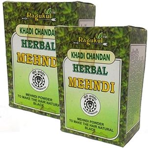 Ragukul Khadi Chandan Black Herbal Mehandi For Hair - Pack Of 2