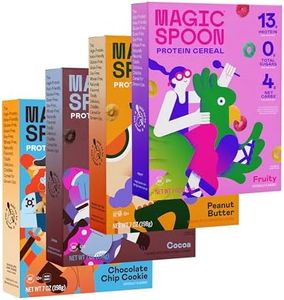 Magic Spoon Cereal - High Protein Cereals - Sugar Free Snacks & Breakfast Food - Grain & Gluten Free Cereal - Low Carb & Keto Friendly - 4 Pack Variety: Fruity, Cocoa, Chocolate Chip, Peanut Butter