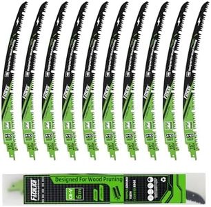 15-Inch Pruning Blades for Wood - Reciprocating Saw Blades Set, FACHLICH Arc Cutting Edge 6TPI Saw Blades for Tree Pruning, Wood Cutting(10 Pack)