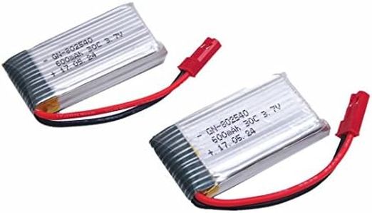 YUNIQUE GREEN-CLEAN-POWER - Baterías Li-po 3.7V 600mAh para Cuadricópteros | Compatibles con JXD 509G, WLtoys A959-B | Conector JST, 52.9 x 24.4 x 8.6 mm - 17.6 gr, Plata