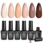 beetles Gel Polish-Nude 6 Colors Neutral Gel Polish Kit Popular Design Soak Off Nail Lamp Nail Polish Gel DIY Manicure French Kit Beauty Gifts Manicure Kit