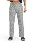 XYXX Men's Super Combed Cotton Checkered Checkmate Pyjamas Elasticated Waist, Drawstring | Loungewear for Men (XL; Orange & Blue Checks)