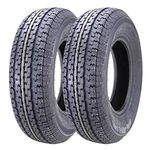 Set 2 Premium Trailer Tires 205 75 15 WINDA ST205/75R15 8-Ply LR D Steel Belted Radial w/Scuff Guard 8mm Deep Tread