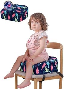 Babelio Ergo-Designed Booster Seat for Kitchen Chair, Promote Proper Upright Posture, Toddler Booster Seat for Dining Table, Removable & Washable Cover, Blue Dinosaur