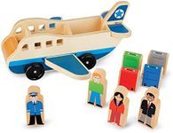 Melissa & Doug Wooden Airplane Play Set With 4 Play Figures and 4 Suitcases - Toy Airplane For Toddlers, Classic Wooden Toys For Kids