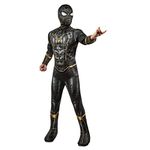 Rubie's Official Marvel Spider-Man No Way Home Deluxe Childs Costume, Inside Out Black & Gold Suit, Kids Superhero Fancy Dress , Size Large