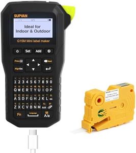 SUPVAN G15M Mini Portable Label Maker Machine with Tapes, Rechargeable 1200mAh Battery Thermal Transfer Printer, Compatible with Multi-Type Label, Home, Garage, Office & Outdoor