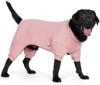 cyeollo Dog Pajamas Fleece Dog Coat Thermal Dogs Pjs Onesie Stretchable Doggie Coat Girl Jumpsuit Pet Clothes for Large Sized Dogs, Pink 3XL
