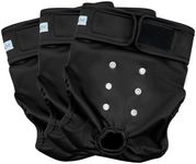 Paw Legend Reusable Female Dog Diapers(3 Pack, Black, X-Large)