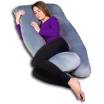 Byre® U-Shape Pregnancy Pillow | Full Body Maternity Pillow | Premium Memory Foam | Hypoallergenic, Nursing, Maternity, Support Pillow | Orthopedic | Back, Neck & Leg Pain Relief, Grey Soft Velvet