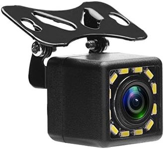 CAMECHO Cámara Trasera de Coche, 170° Gran Angular IP68 Impermeable con 12 LED,Asistencia de estacionamiento 12V Universal Cámara de visión Trasera