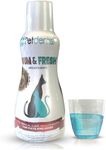 Petdentist Natural Mint Gum & Fresh Dental Water Additive Mouthwash- Oral Dental Care for Dogs & Cats, Easy Tartar Off Teeth Cleaning, Fresh Breath and Gum Health 500ml Bottle with Measure Cap