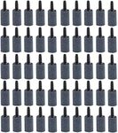 COOMATEC 50 Pack 1 Inch Air Stone, Fine Aquarium Air Stones, Cylinder Bubble Diffuser Airstone Fish Tank Bubbler Air Pump Accessories for Aquariums Hydroponics Grey (50 Pack)