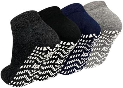 ZAKASA Non Slip Grip Socks for Men Non Skid Grippy Socks Anti Slip Gripper Socks for Elderly Hospital Yoga