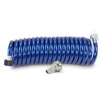 PLASTAIR RV Premium Polyurethane SpringHose | Coiled Drinking Water Safe Hose with Quick-Connect Male Adapter Plug | 15-Foot, Blue, 3/8-Inch I.D.