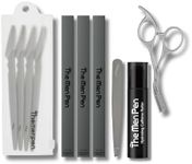 The Men Pen Complete Eyebrow + Hydrating Grooming Kit for Men | Scissors, Hydrating Caffeine Roller, Tweezers, Razors & 3 Eyebrow Filler Pens for Shaping | Trimming & Defining Brows - Grey