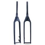 MTB Fork 26/27.5/29" Inch Rigid Fork Tapered Full Carbon Fiber 15x110mm Thru Axle Bike Fork Disc Brake Tapered Tube Threadless Bicycle Front Forks Ultra Light ( Color : Matte Black , Size : 27.5'' )