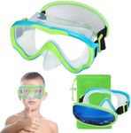 RUIGAO Goggles for Kids 6-14, Diving Mask Elastic Strap，Pool Goggles with Nose Cover / Anti Fog for Boys