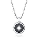 GAVU Men's Stainless Steel Compass Surfer Necklace