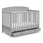 Graco Benton 5-in-1 Convertible Crib with Drawer (Pebble Gray) -Converts from Baby Crib to Toddler Bed, Daybed and Full-Size Bed,Fits Standard Full-Size Crib Mattress, Adjustable Mattress Support Base