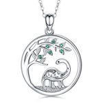 Dinosaur Necklace 925 Sterling Silver Brontosaurus Pendant Necklace Animal Jewellery Gifts for Girlfriend 18''+2'' Chain with Gift Box