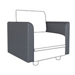 LLappuil Modular Sofa Couch Pair of Side Armrest Module for Customize Sectional Couch, Faux Leather Fabric Sofa, Dark Grey