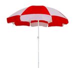 Bluebuds, We Build Smiles 6FT/36 Inch Garden Umbrella Without Stand Outdoor Big Size Heavy Duty Garden Umbrella For Hotels Beach Shops And Restaurent (40, RED-WHITE)