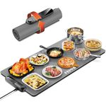 FEPPO Food Warming Mat, (XXL 35”x16”) Electric Warming Trays for Buffets Party, Fast Full-Surface Heating Mat for Food with 17 Level Adjustable Temperature and 6 Hours Timer, Roll Up Food Warmer