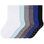 Bramble & Bear (6-Pack) Unisex Baby Grip Socks - Non-Slip Baby Socks with Soft Cotton Construction - Assorted Blues & Pinks for Ages 0-5 Years - Comfortable, Flexible, Breathable