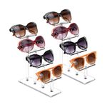 MOOCA 2 Pcs Set 4 Tier Acrylic Eyeglasses Frame Stand, Sunglasses Rack, Sunglasses Stand Acrylic Sunglasses Display, Sunglasses Rack Holder, Acrylic Glass Display, 9 in H