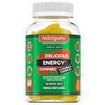 Energy Vitamin B Complex Gummy | Tropical Fruit Flavour | 60 Vegan Gummies | Vitamins B2, B3, B5, B6, B12 & Folic Acid with Zinc and Iodine | Energy Support & Psychological Function by NUTRIGUMS®