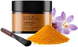 Life & Pursuits Turmeric Face Mask 50 gm - Brightening Clay Facial Mask with Vitamin C, Aloe Vera, Apricot, Skin care for Acne, Dark Spots & Smooth Skin