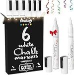 White Liquid Chalk Pens - White Dry Erase Chalk Markers for Blackboard, Chalkboard Signs, Windows, Glass, Bistro | Variety pack of 6 - (3x) 3mm Fine Tip & (3x) 6mm Bold Size Ink Marker