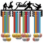 CREATCABIN Judo Medal Display Holder Sports Medals Hanger Judokas Awards Display Hanger Rack Metal Wall Mounted Frame Hanger Stand for 3 Rung Medalist Swimmer Running Athlete Gifts Over 60 Medals