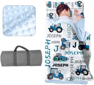 Personalized Toddler Nap Mat for Daycare Cot Bedding - Custom Name Baby Boys Kids Nap Mats with Pillow Blanket Preschool Kindergarten Children Sleeping Bag Easy Carry Blue Cars