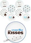 Godinger Large Cake Plate with Server and 8 Small Plates, Hershey Kiss Design