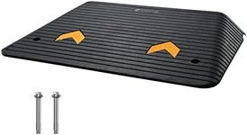 VEVOR Rubber Threshold Ramp, 4" Rise Doorway Ramp, Recycled Rubber Curb Ramp with Water Channel, 33069 Lbs Load Capacity, Special Non-Slip Surface with Full Accessories for Wheelchair and Scooter