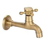 Zerodis G1/2 Wall Mounted Vintage Solid Brass Faucet Water Tap for Kitchen Sink Mop Pool(Long)