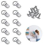 D Rings for Picture Hanging, 10 Sets Picture Hangers Hooks Picture Frame Hooks Metal D Ring Picture Hangers Canvas Hanging Kits Hook Screws for Picture Photo Frame Hanging Decoration