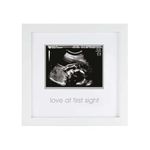 Pearhead Love at First Sight Sonogram Picture Frame, Gender Neutral Ultrasound Keepsake, Ideal Pregnancy Gift, Baby Shower and Nursery Decor, White