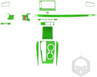 GDFJGD Car Dashboard Gearshift Panel Sticker Kit Compatible with Honda 11th Gen Civic 2022 2023 2024 2025 Sport/Si/LX/Type R Sedan Hatchback Premium 3K Carbon Fiber Green Decal Accessories 19pcs