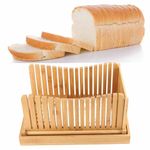 Bread Slicer Guide, Adjustable Bread Slicer for Homemade Bread Cutting Machine Foldable Bread Slicing Guide Easy to Use with Crumb Tray