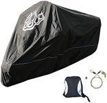 Premium Motorcycle Cover, Fits up to 108" length Large cruiser, Tourer, Chopper. includes Cable & Lock - Flame Logo