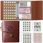 Ettonsun Coin Collection Book 386 Coin Pockets & 12 Currency Sleeves, Coin Collecting Album Holder for Collectors Money Collection Book Coin Display Storage Case Organizer for Coin Collection Supplies