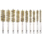 AOKLIT 10-Piece Wire Brush Set- Stainless Steel Bore Brushes with 1/4" Hex Shank Twisted Wire Bore Brushes with Different Bristle Lengths for Tubes Ports Bearings Cleaning, 4 Inch in Length