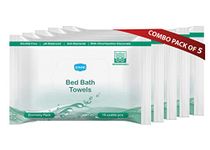 GINNI Hygiene Bed Bath Towel Big Wet Wipes For Adults, Patients & Baby Wet Wipes & Refreshing Sponge Bath (10 Pulls/Pack) (Pack of 5)