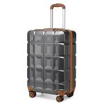 Kono 20" Carry On Cabin Luggage Lightweight ABS Hard Shell Travel Suitcase Trolley with TSA Lock and 4 Spinner Wheels (Grey, 20")