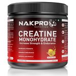 NAKPRO Micronised Creatine Monohydrate Powder 250g, Fruit Punch | 3g Creatine/Serving | Trustified Certified | Rapid Absorption Pre/Post Workout Supplement for Muscle Repair & Recovery